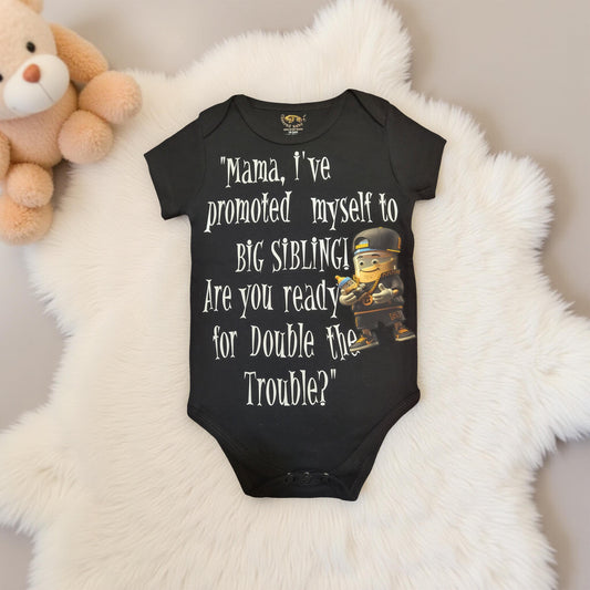 Hip-hop Baby Bottle Character Rompers (6-24 Months)- Front & Back Printed! -Big Sibling