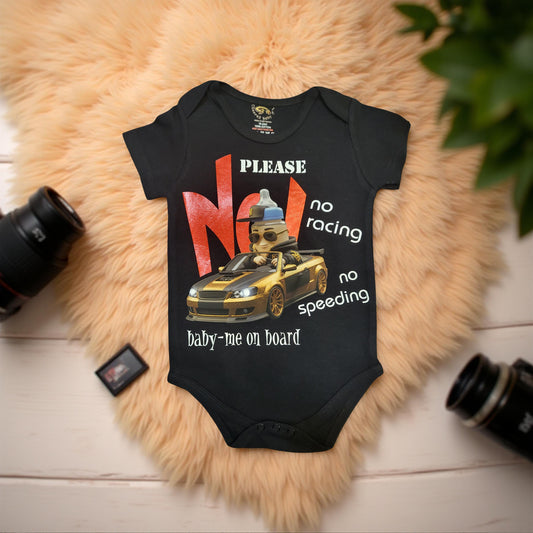 Sassy & Safe Baby Rompers with Fun Messages (6-24 Months) - No RACING
